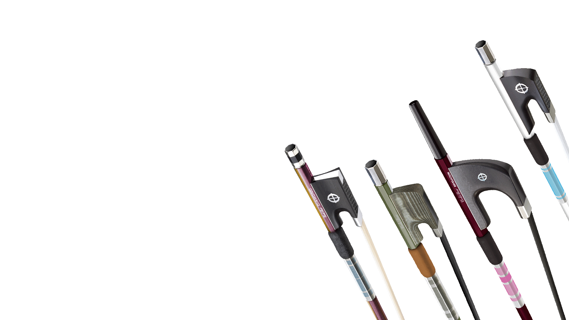 Set of Chroma CodaBows with various designs on a white background