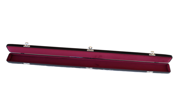 black bow case with maroon interior