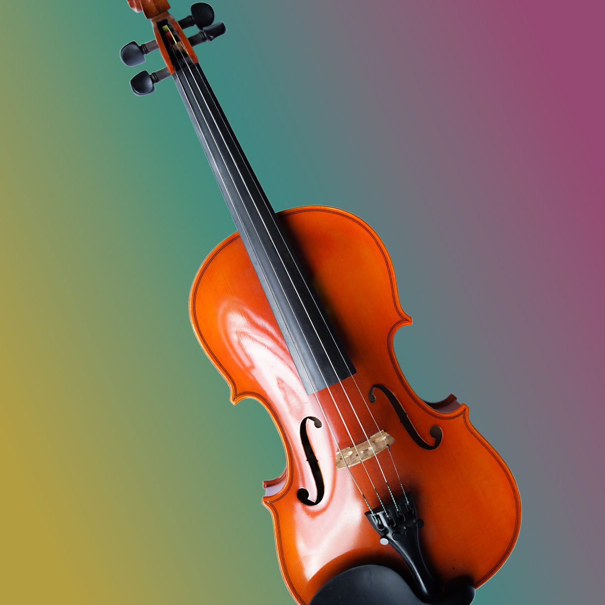 Violin on a colorful gradient background