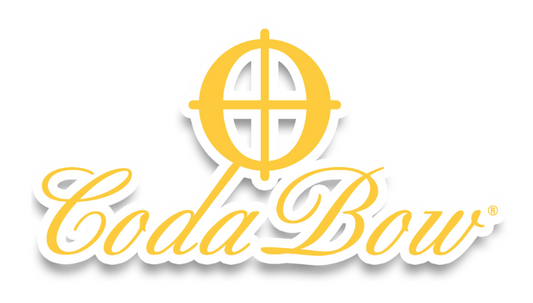A stylized CodaBow logo for a sticker decal.