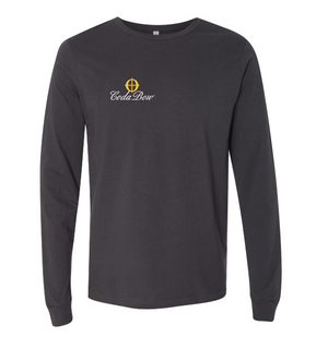 Long sleeve, dark gray CodaBow shirt